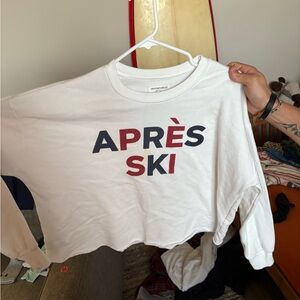 Grayson Threads White and Red crop sweatshirt